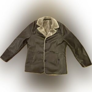Faux leather jacket chocolate brown - 3XL